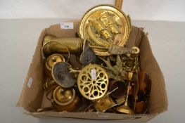 Box of various mixed copper and brass wares