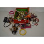 Box of various assorted costume jewellery