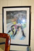 Lewis Davies, study of Ice Skaters dated 2006, framed and glazed
