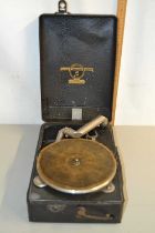 A small Columbia travelling gramophone, model number 100