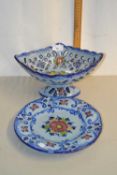 A Portuguese fruit bowl and matching plate