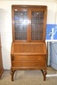Early 20th Century oak bureau bookcase cabinet