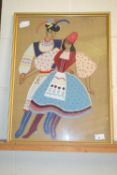 Mid Century needlework picture of dancers, probably Spanish