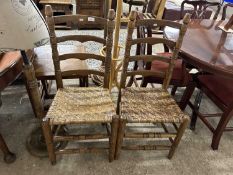 Pair of cane seated kitchen chairs