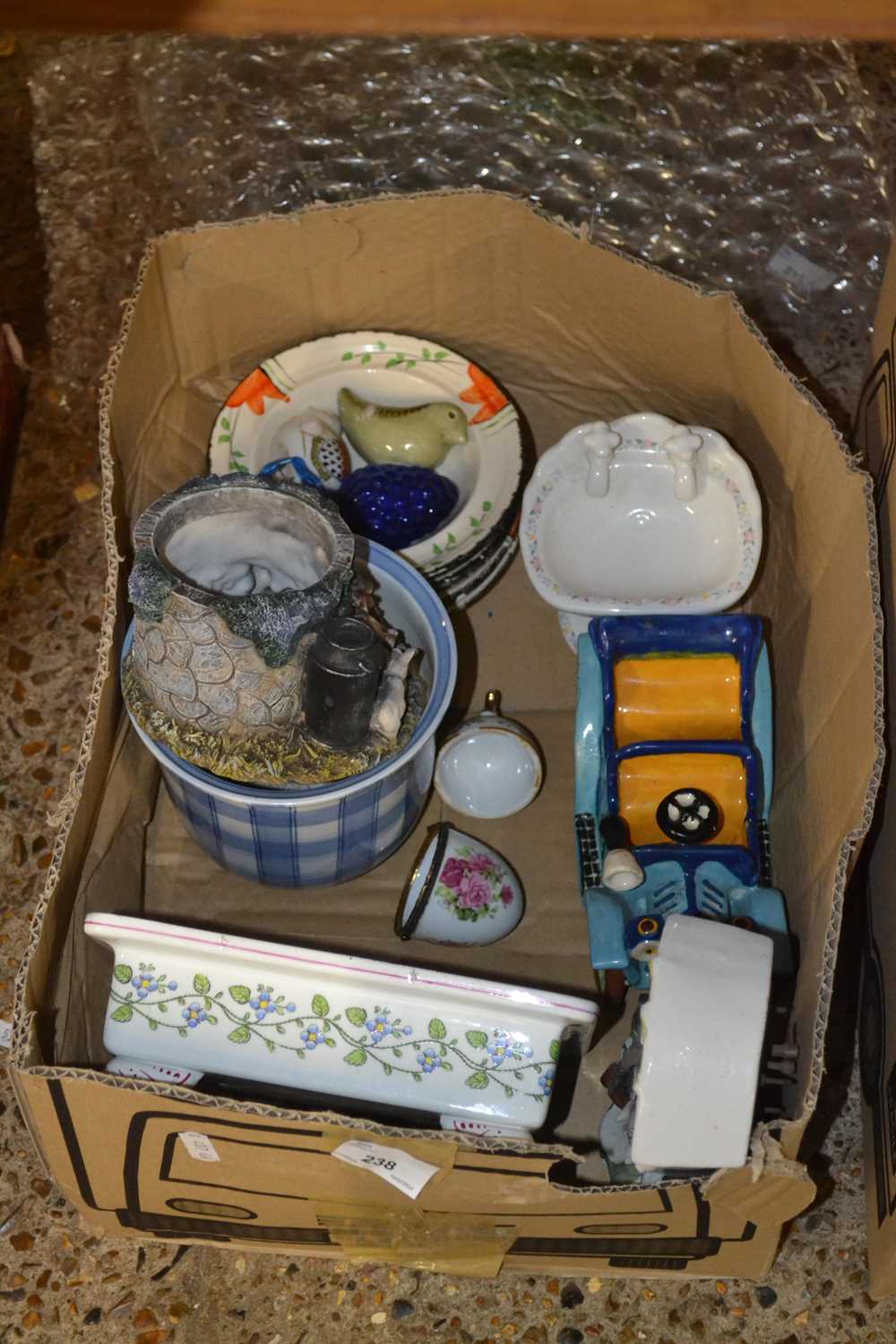 One box of various house clearance ceramics