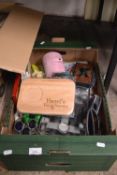 One box of various house clearance sundries