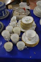 Quantity of Tuscan tea wares together with a quantity of silver plated place mats