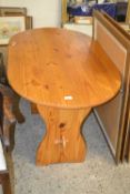 Small modern oval pine kitchen table
