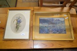 F. Beves, floral study together with J McWorter, June in the Tyrol, both framed and glazed (2)