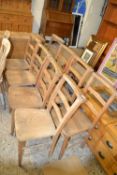 Eight various chapel chairs