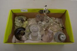 Box of mixed wares to include glass snail, various other glass ornaments, paperweight etc