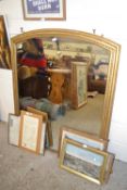 Large gilt framed over mantel mirror, 133 x 112cm