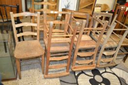 Mixed Lot: Seven various chapel chairs