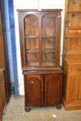 Mixed Lot: An Edwardian mahogany display cabinet together with a mahogany former commode cabinet (