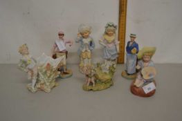 Group of continental bisque porcelain figures