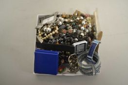 Box of various assorted costume jewellery