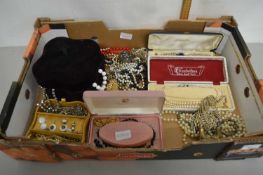 Large box of mixed costume jewellery