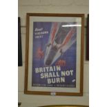 War time print Britain Shall Not Burn