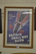 War time print Britain Shall Not Burn