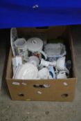 One box of various house clearance ceramics
