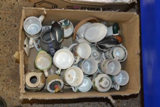 Box of various assorted mugs, house clearance china