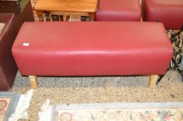 Modern red upholstered long stool