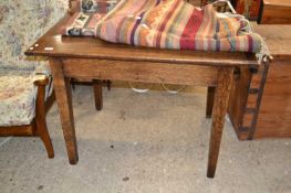 Small oak rectangular dining table with end drawer