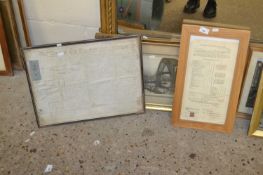 Mixed Lot: Framed Indenture relating to The Manor of Chigwell together with framed black and white