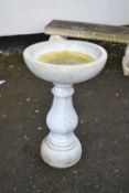 A resin marble effect two section bird bath