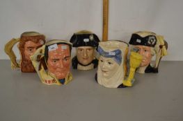 Group of five Royal Doulton novelty character jugs from the Antagonist Collection and Star Crossed