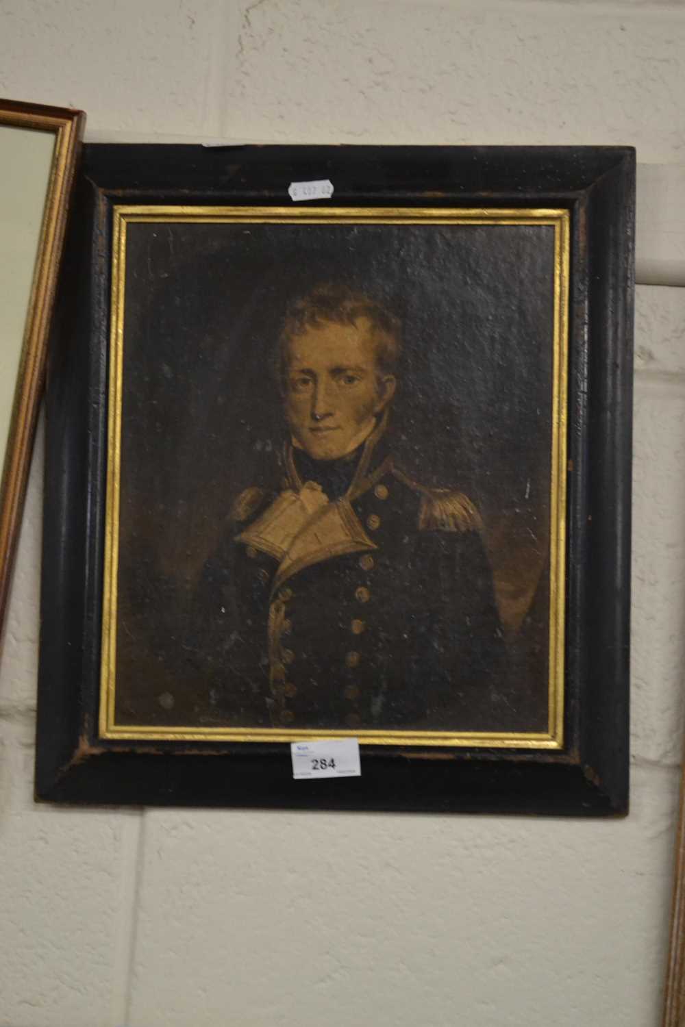 Framed portrait study of Admiral Maitland set in an ebonised frame