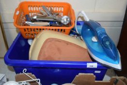 Assorted household items, flat ware etc