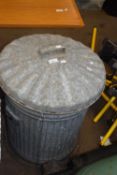 Galvanised dustbin and lid