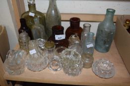 Quantity of vintage glass bottles and others