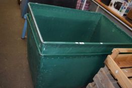 Two plywood and plastic vintage laundry bins