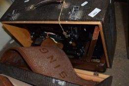Cased vintage Singer sewing machine