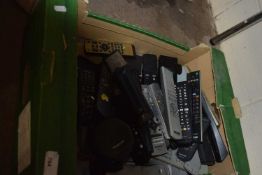 Box of various remote controls