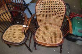 Two cane seated chairs
