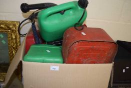 Quantity of assorted petrol cans
