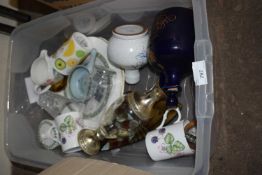 One box of various mixed house clearance, china and glass ware
