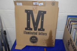 An illuminated letter M