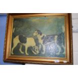 Study of two dogs, gilt frame