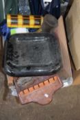 Box of mixed household clearance items to include collectors spoons etc