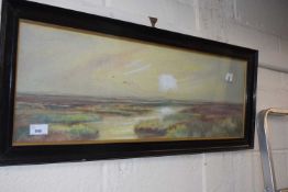 20th Century school study of a marshland scene, indistinctly signed, possibly Partridge