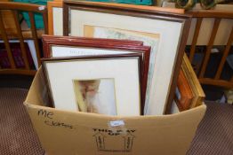 Box of assorted pictures and prints