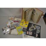 A stock book of various world stamps to include a range of 1920's Belgium plus a further box of