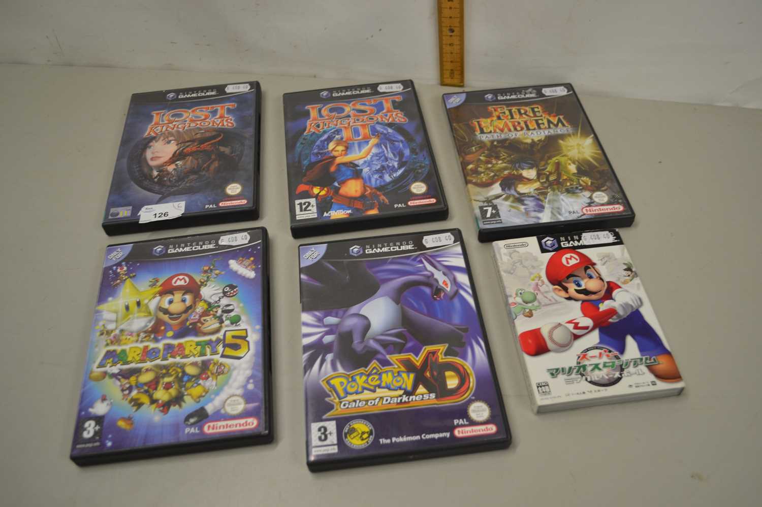 Group of six Nintendo Game Cube games to include Lost Kingdoms, Mario Party 5, Fire Emblem and