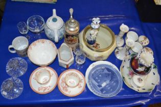 Mixed Lot: Assorted items to include German beer stein, dressing table candlesticks, salad bowl,