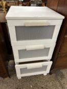 Modern white three drawer chest