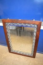 An Indian hardwood and metal framed rectangular wall mirror, 76 x 101cm